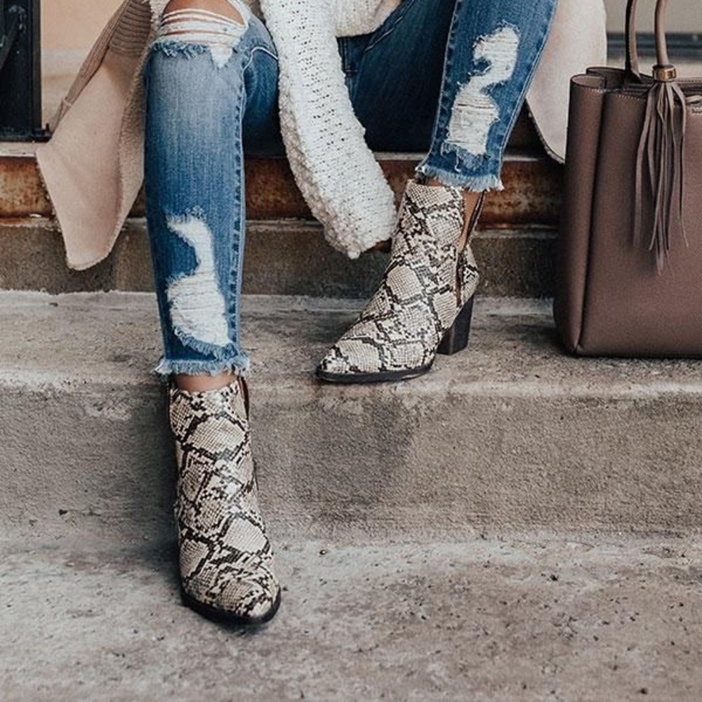Snakeskin Booties - Picture 2 of 12